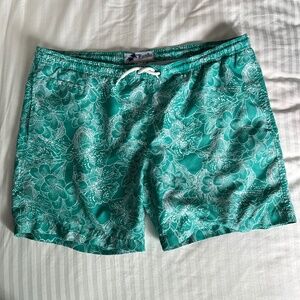 Trunks - Aqua Floral Bathsuit